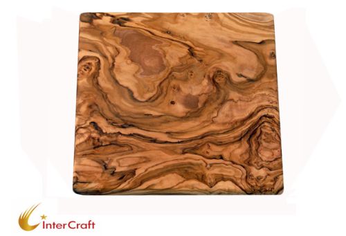 Planche à découper carré en bois d'olivier 15 cm