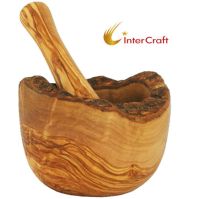 Olive Wood Pestle and Mortar 15 cm