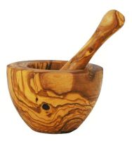 Olive Wood Pestle and Mortar 10 cm
