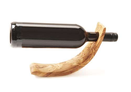 Olive wood bottle holder