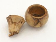 Olive wood pear canister
