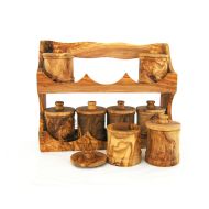 olive wood set of 8 canisters