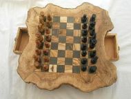Natural olive wood chess board
