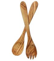 Olive wood spoon and fork 25 cm