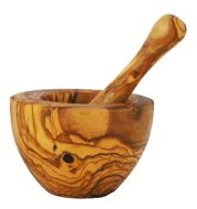 Olive Wood Pestle and Mortar 13 cm